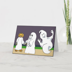 3 Tarjeta nocturna de halloween para el truco de l