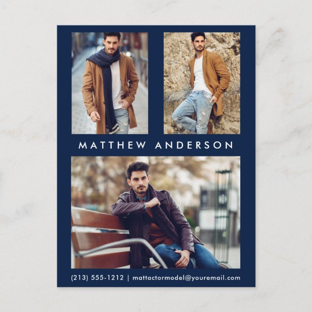 3 tarjeta postal azul de la tarjeta comp. del mode (Anverso)