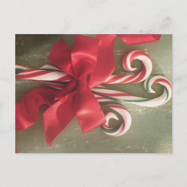 3 tarjeta postal de feriado de candy canes (Anverso)