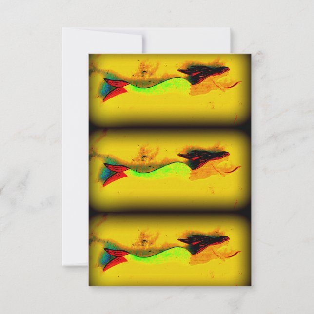 3 tarjetas de invitación de sirenas de natación (Anverso)