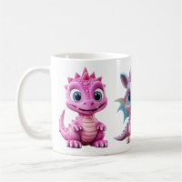 3 tazas de dragón rosado para niños