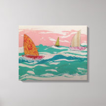 3 veleros en el agua - Arte de medios mixtos
