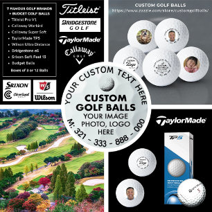 3 x Personalizado Foto Logo TaylorMade TP5 Bolas d