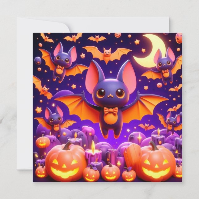 3D bats pumpkins halloween (Anverso)