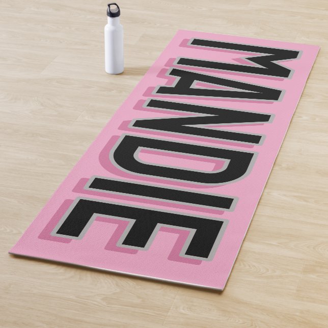 3D Lettering Pink Name Yoga Mat (In situ)