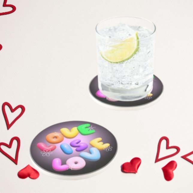 3D Love Is Love Rainbow Posavasos (Subido por el creador)