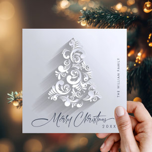 3D Ornamento moderno Árbol de Navidad Saludo Simpl