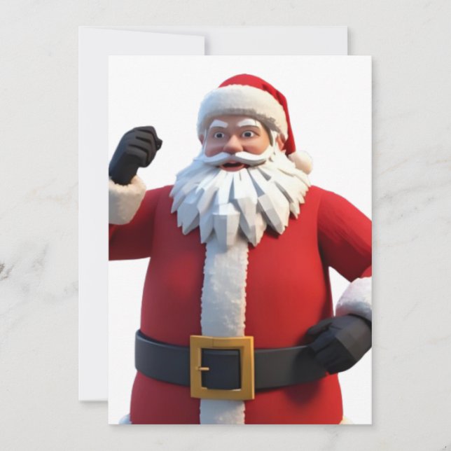 3D Santa Claus Christmas Greeting Card – Festive H (Anverso)