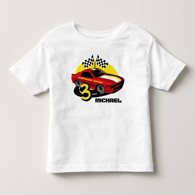 3ro camisa del cumpleaños del coche de carreras (Anverso)