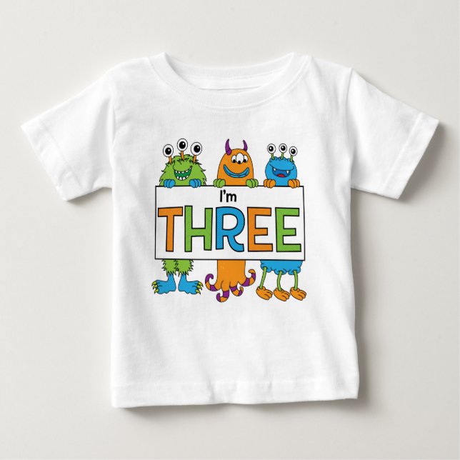 3ro Camiseta del monstruo del cumpleaños (Anverso)
