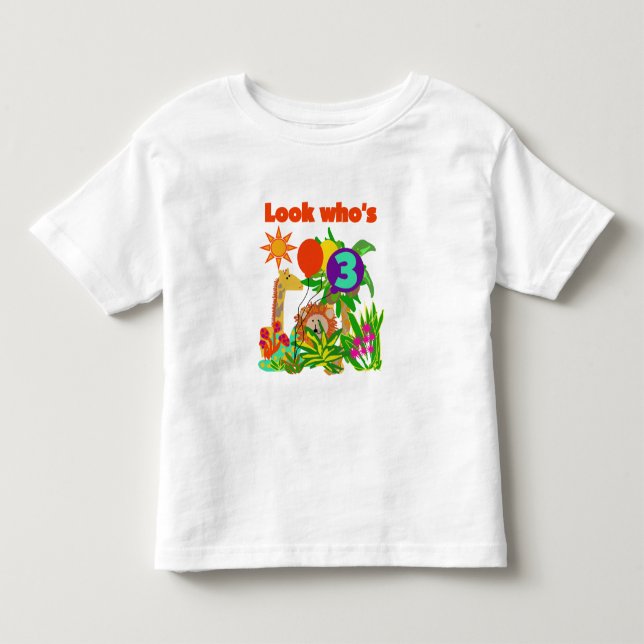 3ro camisetas y regalos del cumpleaños del safari (Anverso)