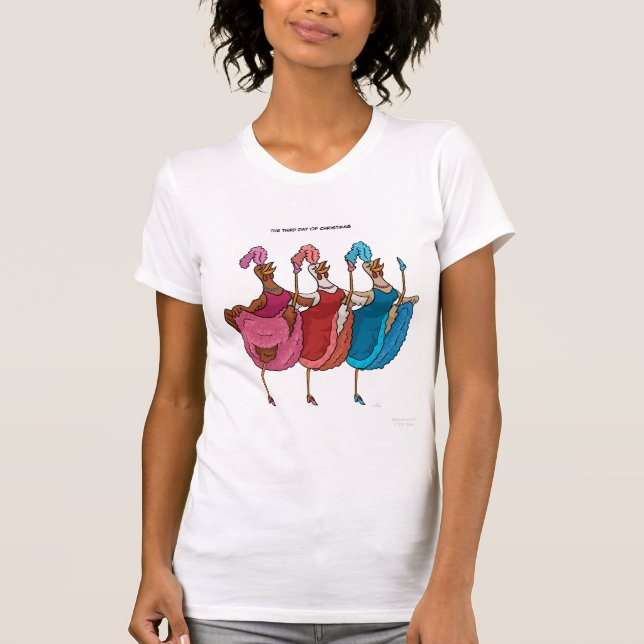 3ro Día de camiseta del navidad (tres gallinas (Anverso)