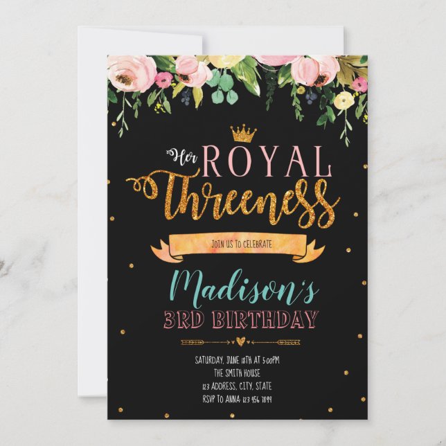 3ro invitación de la fiesta de cumpleaños de la (Anverso)