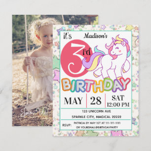 3ro invitación de la fiesta de cumpleaños del