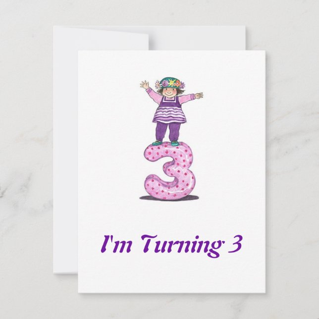 3ro Invitación del cumpleaños de los chicas (Anverso)