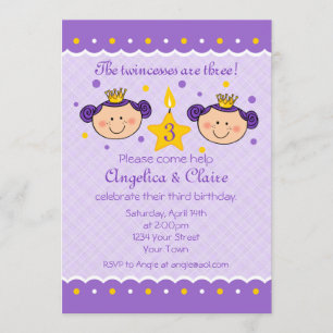 3ro Invitación del fiesta de Twincess del