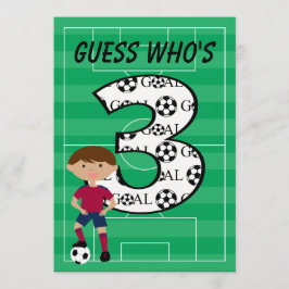 3ro Invitación roja y azul del cumpleaños del