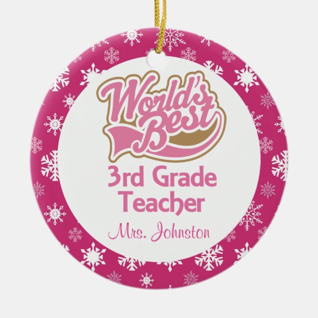 3ro Ornamento personalizado profesor del grado (Frente)