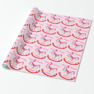 3ro papel de regalo del arte del caballo mecedora