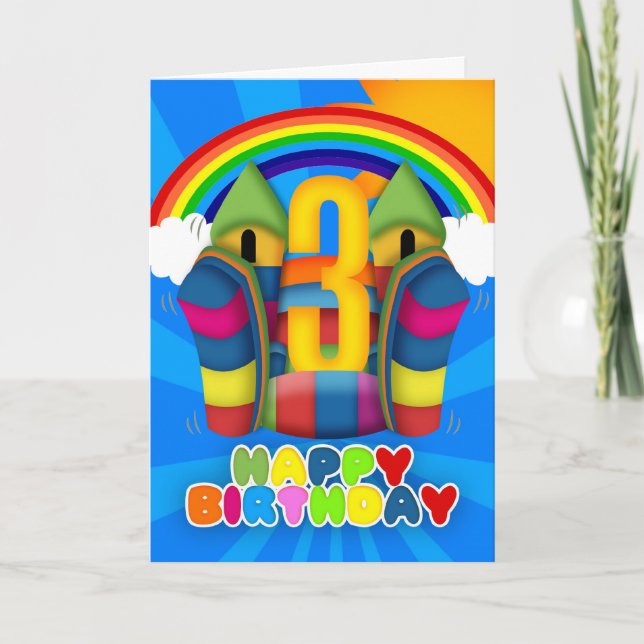 3ro Tarjeta de cumpleaños con el castillo animoso (Anverso)