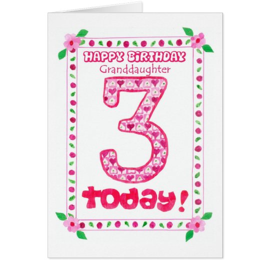 3ro Tarjeta de cumpleaños para una nieta | Zazzle.es