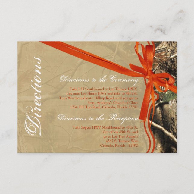 3x5 Direcciones Cazadores de tarjetas Camoflouge C (Anverso)