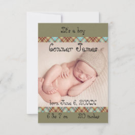 3x5 niño recién nacido Invitación simple