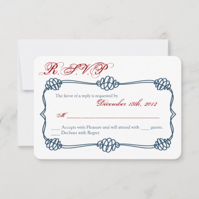 3x5 R.S.V.P Tarjeta de respuesta Anclaje de nudo n (Anverso)