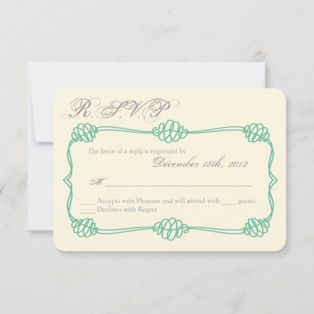 3x5 R.S.V.P Tarjeta de respuesta Anclaje de nudo n (Anverso)