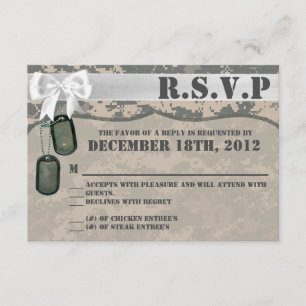 3x5 R.S.V.P Tarjeta de respuesta ARMY ACU Camo Uni