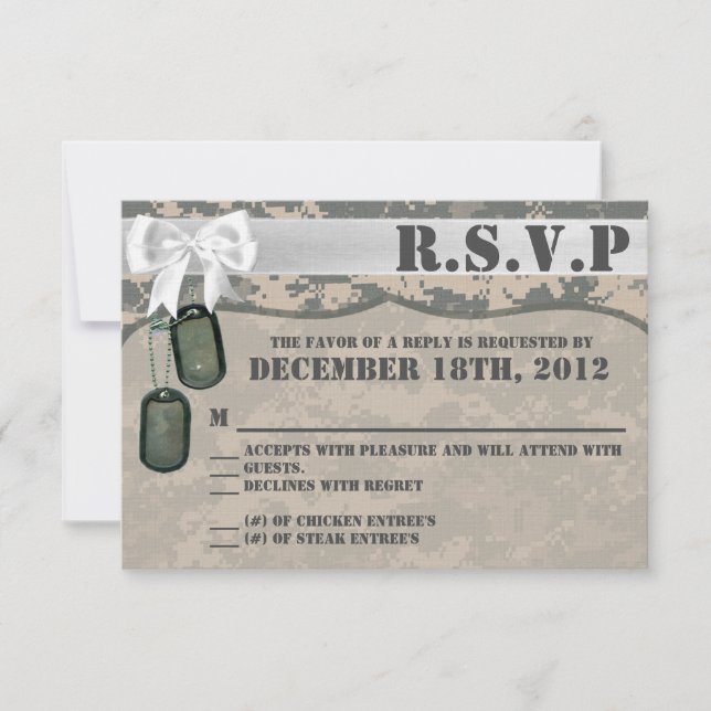 3x5 R.S.V.P Tarjeta de respuesta ARMY ACU Camo Uni (Anverso)