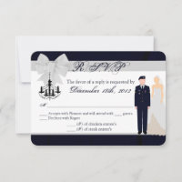 3x5 R.S.V.P Tarjeta de respuesta ARMY Uniforme Blu