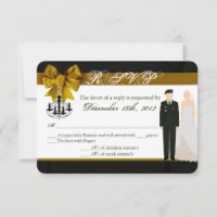 3x5 R.S.V.P Tarjeta de respuesta ARMY Uniforme Nov