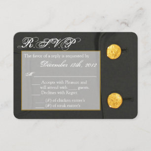 3x5 R.S.V.P Tarjeta de respuesta ARMY VESTIR VERDE