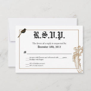 3x5 R.S.V.P. Tarjeta de respuesta Aves de Amor For