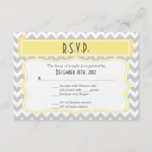 3x5 R.S.V.P Tarjeta de respuesta Chevron Stripe Gr