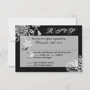3x5 R.S.V.P Tarjeta de respuesta collar de joyas d