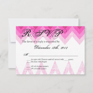 3x5 R.S.V.P Tarjeta de respuesta Ombre Chevron Ros