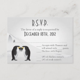 3x5 R.S.V.P Tarjeta de respuesta Penguins Mate for