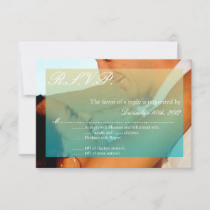 3x5 R.S.V.P Tarjeta de respuesta Sunset Fade Blue