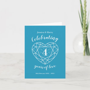 4º aniversario de bodas 4 años de amor tarjeta top