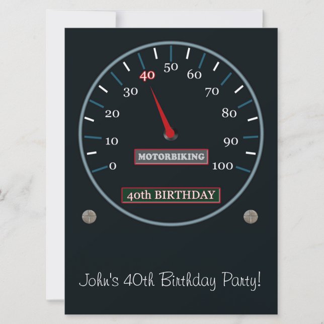 40ª Invitación a fiesta de cumpleaños (Anverso)