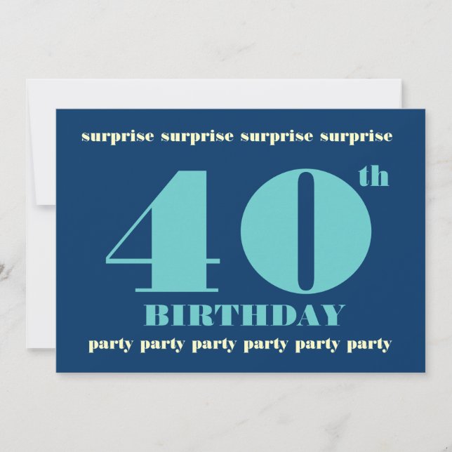 40ª SORPRESA Invitación a la fiesta de cumpleaños  (Anverso)