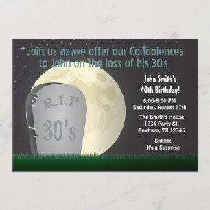 40º cumpleaños RIP 30s invitación