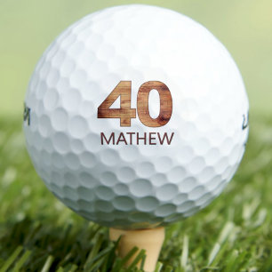 40.ª bola de golf de 40 años regalo de madera de o