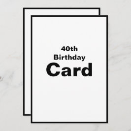 40.ª cuadragésimo 40 Tarjeta de Cumpleaños 4-0