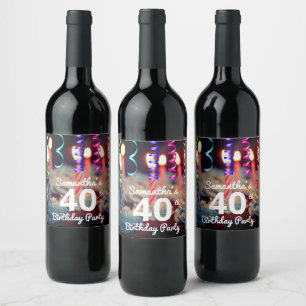 40.ª/cualquier año Etiquetas para botellas de fies
