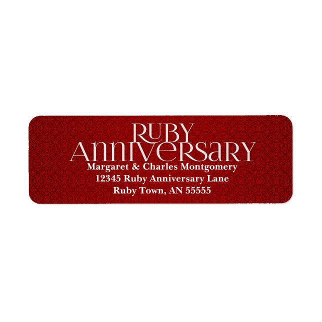 40.ª etiqueta de aniversario de Ruby (Frente)