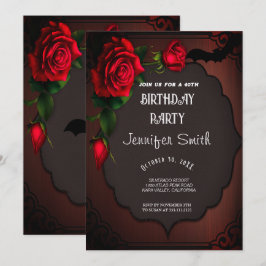 40.ª Fiesta de cumpleaños Invitación gótica roja