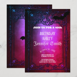 40.ª Fiesta de cumpleaños Invitación gótica roja